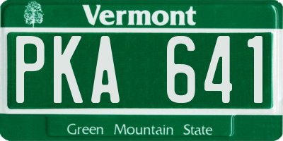VT license plate PKA641