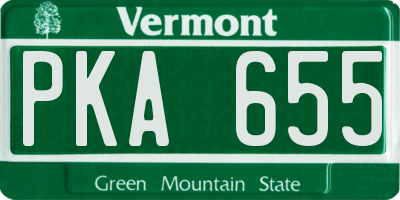 VT license plate PKA655