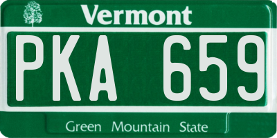 VT license plate PKA659