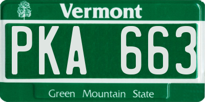 VT license plate PKA663