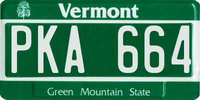 VT license plate PKA664