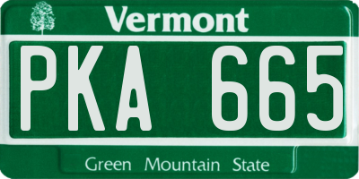 VT license plate PKA665