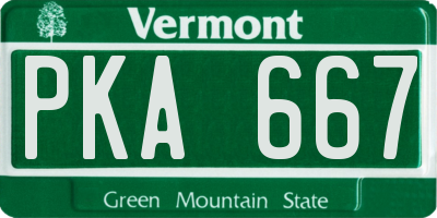 VT license plate PKA667