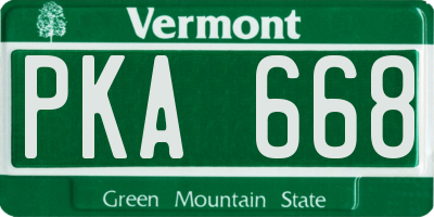VT license plate PKA668