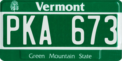 VT license plate PKA673