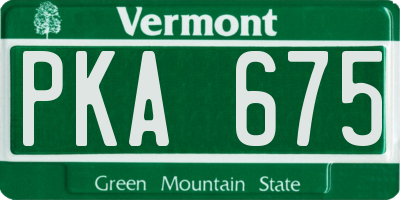 VT license plate PKA675