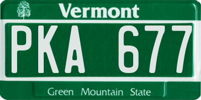 VT license plate PKA677