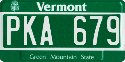 VT license plate PKA679