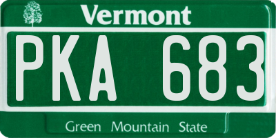 VT license plate PKA683