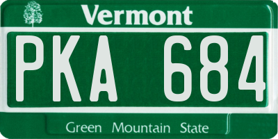 VT license plate PKA684