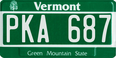 VT license plate PKA687