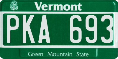 VT license plate PKA693