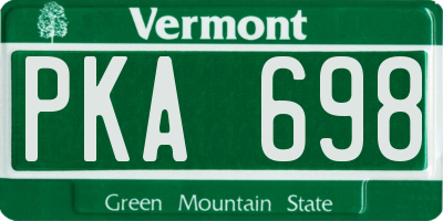 VT license plate PKA698