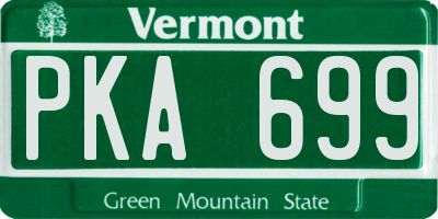 VT license plate PKA699