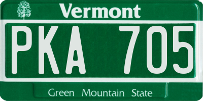 VT license plate PKA705