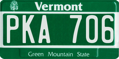 VT license plate PKA706