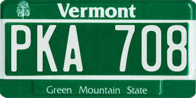 VT license plate PKA708