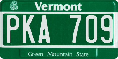 VT license plate PKA709