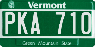 VT license plate PKA710