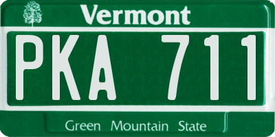 VT license plate PKA711