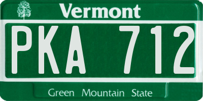 VT license plate PKA712