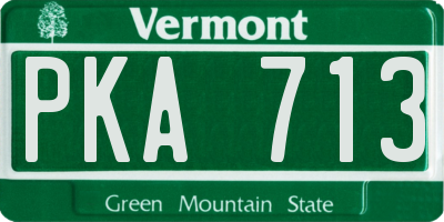 VT license plate PKA713