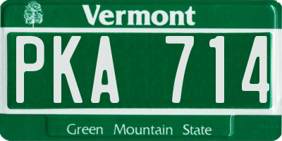 VT license plate PKA714