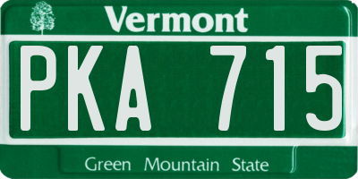 VT license plate PKA715