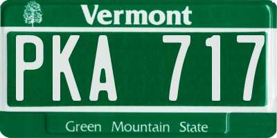 VT license plate PKA717