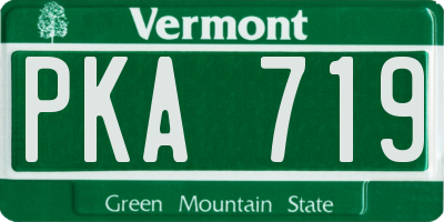 VT license plate PKA719
