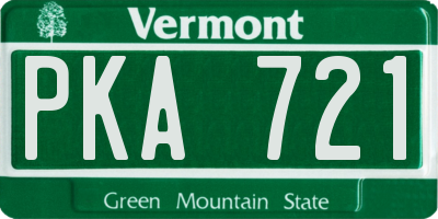 VT license plate PKA721