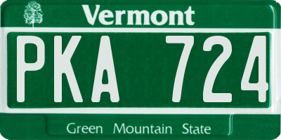VT license plate PKA724