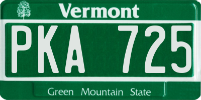 VT license plate PKA725