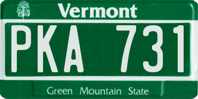 VT license plate PKA731