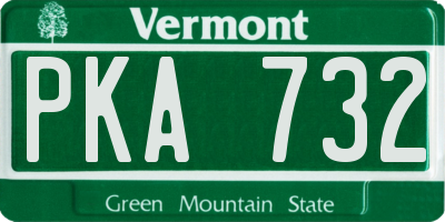 VT license plate PKA732