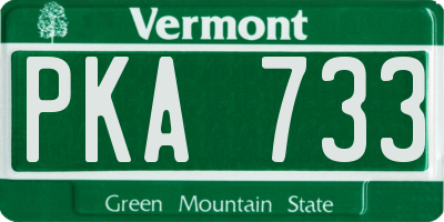 VT license plate PKA733
