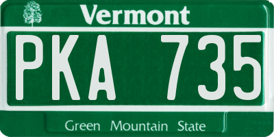VT license plate PKA735