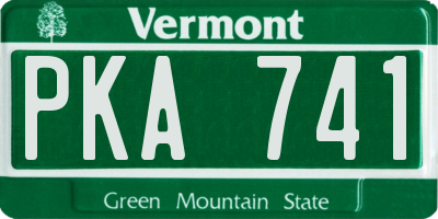 VT license plate PKA741