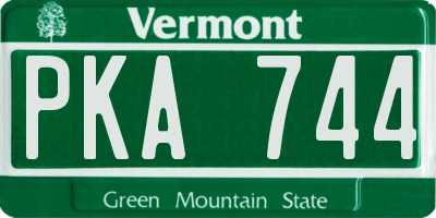 VT license plate PKA744
