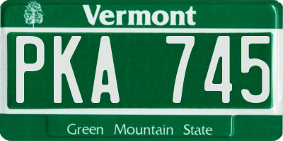 VT license plate PKA745