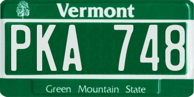 VT license plate PKA748
