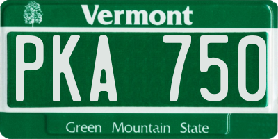 VT license plate PKA750