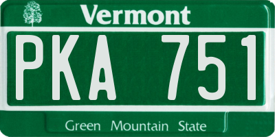 VT license plate PKA751