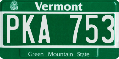 VT license plate PKA753