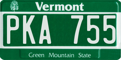 VT license plate PKA755