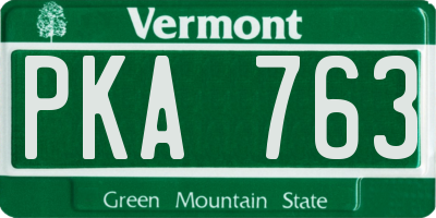 VT license plate PKA763