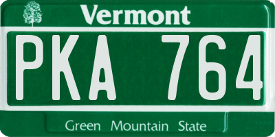 VT license plate PKA764