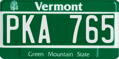 VT license plate PKA765
