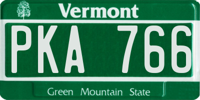 VT license plate PKA766