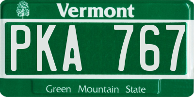 VT license plate PKA767
